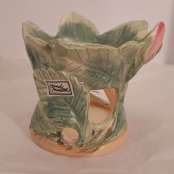 Vintage Fitz & Floyd 1987 Japan Hand Painted Rosebud Candle Holder - Picture 1 of 7